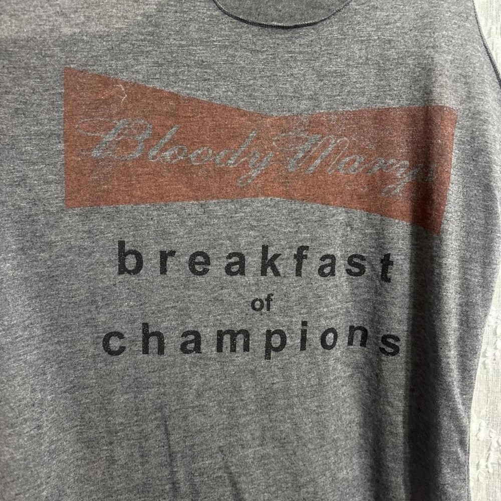Womens Bloody Mary Breakfast of Champions Graphic Racerback Tank Top Gray